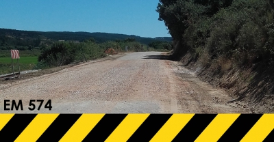 Aviso | E.M. 574 | Encerramento para pavimentação