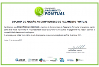 Município da Chamusca distinguido com o Diploma de Adesão ao Compromisso de Pagamento Pontual