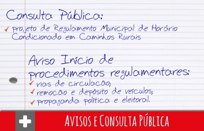 Avisos e Consulta Pública