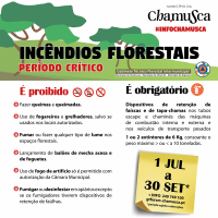 Queimas e Queimadas Proibidas até 30 de setembro